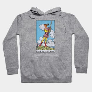 The Page of swords tarot card (distressed) Hoodie